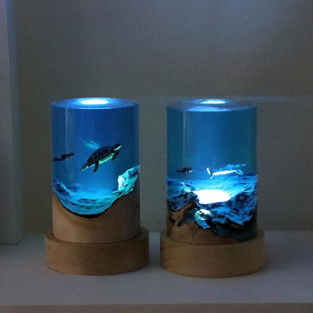 Original Bedside Lamp - Mysterious Abyss in Resin