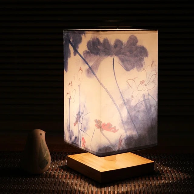 Bedside Lamp - Azure Blossom