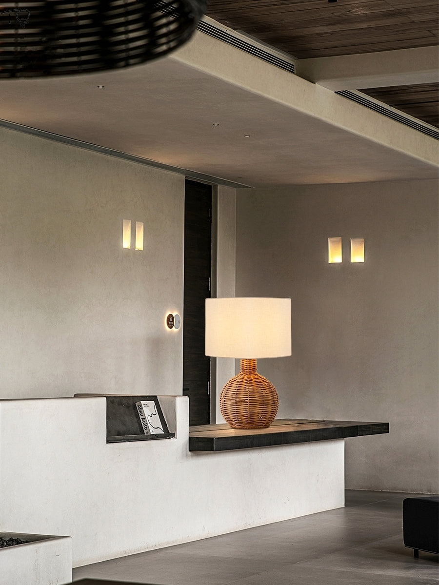 Lampe de chevet rotin au design minimaliste - Suspension