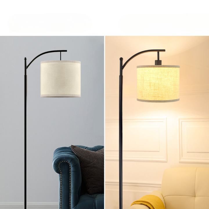 Luminaire sur pied LED en tissu au design minimaliste 3