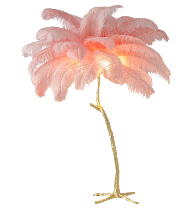 Luminaire sur pied style palmier grandes plumes - Violet
