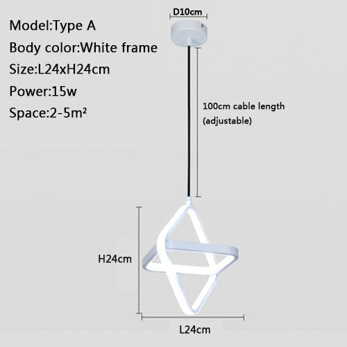 Suspension Luminaire - Astra - Blanc-L24xH24cm / Blanc Chaud